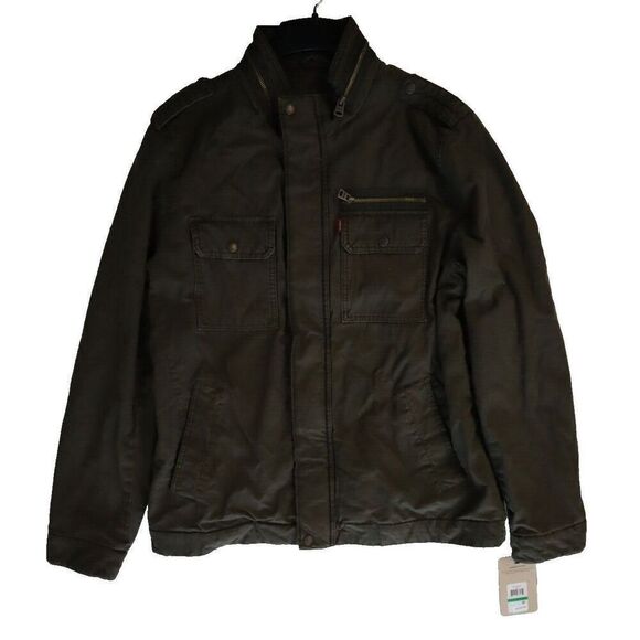 Levi's LM7RC485 Men's Size Large Utility Military Field Jacket Olive Green - Picture 2 of 16